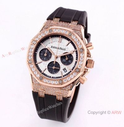 Bust Down Audemars Piguet Ladies watch Rose Gold Panda Face